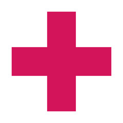 Fototapeta premium Pink Plus Icon. Pink Cross Sign, Plus Symbol Medical Logo Icon.