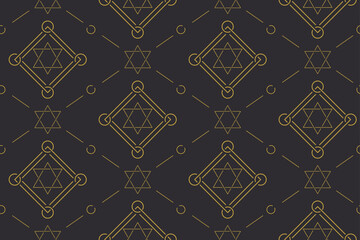 Minimalist Line Ornament Seamless Pattern