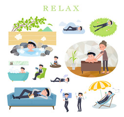 リラックスに関する運転手男性のセット