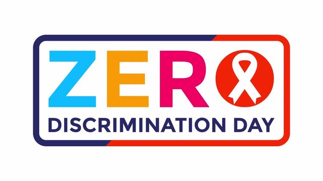 Zero Discrimination Day text animation alpha background