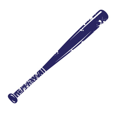 Grunge texture grungy navy blue baseball bat with white splatter on white background  sports equipment Vintage Style