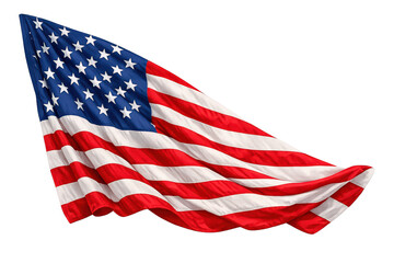 Obraz premium American flag waving depicting patriotism, freedom, and national pride, with transparent background