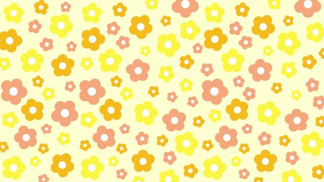 Cute background with colorful pastel floral patterns