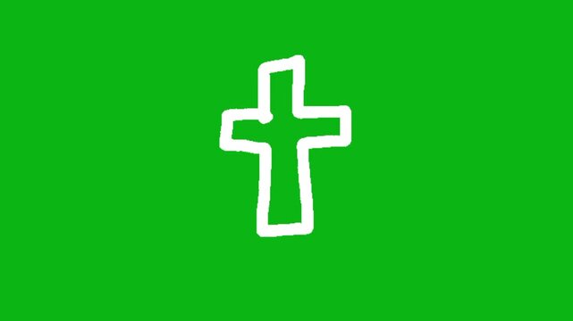 cross animation on green screen