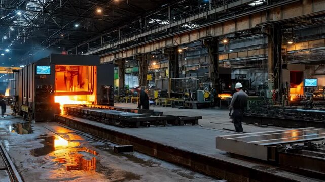 Industrial workshop scene highlighting advanced metal finishing techniques with hotdip electro and spray galvanizing equipment preparing metals for extended outdoor use.