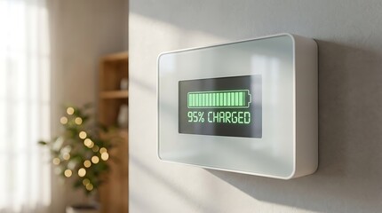 Smart Home Energy Monitor Device on White Wall.