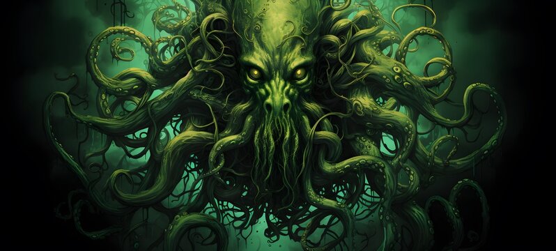 Kraken Dryad Monster vector illustration t-shirt design,generative AI