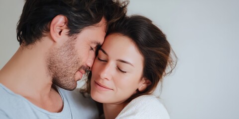 Fototapeta premium Man and a woman are hugging each other