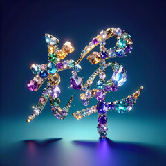 漢字1文字の意味を表現したグラフィック【輝】