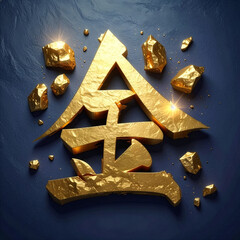 漢字1文字の意味を表現したグラフィック【金】