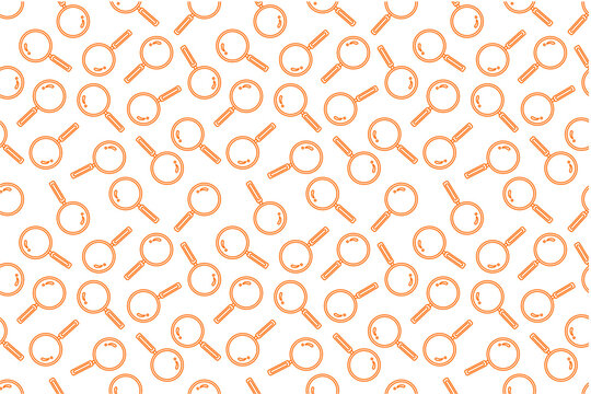 Loupe seamless pattern background. Seamless magnifying glass pattern. Magnifying glass doodle pattern background.	