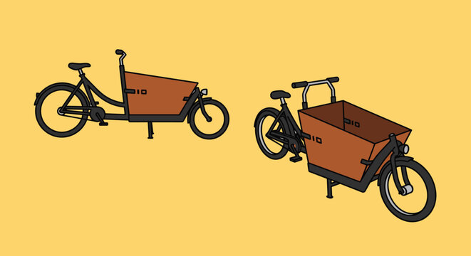 Cargo Bikes with Wooden Boxes.