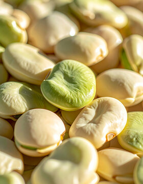 Close up of dried fava beans