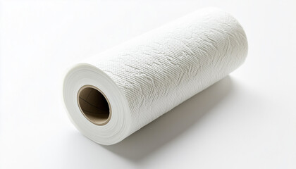 Fototapeta premium Roll of paper towels on white background