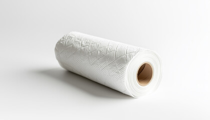 Obraz premium Roll of paper towels on white background