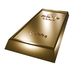 3d gold bar illustration on transparent background element