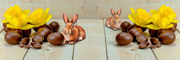  Banner con uova di Pasqua di cioccolato