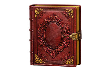 Fototapeta premium Ancient ornate diary with embossed leather cover, padlock, and golden accents, symbolizing mystery and forgotten stories