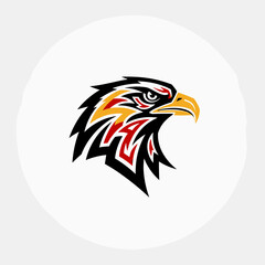 Obraz premium Stylized eagle head logo design with fierce expression
