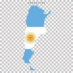 Argentina map with flag colors isolated on transparent background © Ivan Burchak