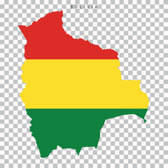 Bolivia map with national flag design