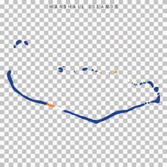 Marshall Islands map with flag design