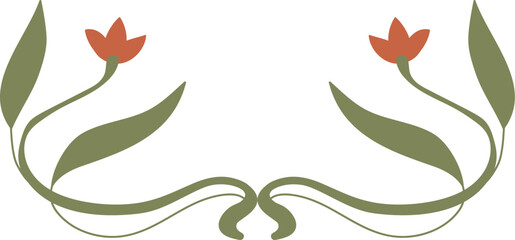 Obraz premium Floral Border Ornament ArtNouveau