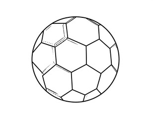 Fototapeta premium A black line drawing of a soccer ball