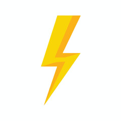 Bright Yellow Lightning Bolt Symbol for Energy and Power Representation