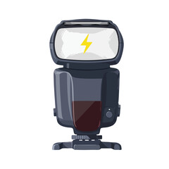 Fototapeta premium Modern Camera with External Flash for Professional Photography