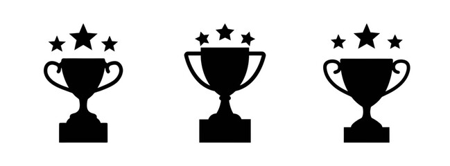 Achievement awards trophies vector illustration for competition success and best performance award