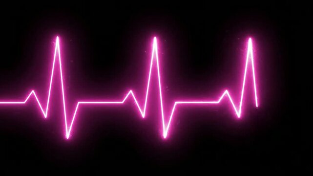 Neon Glowing Heartbeat E C G Wave Visual Futuristic Medical Tech Animation for Health Tech, Medical Education, and Wellness Marketing