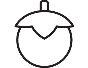 Obraz premium Christmas bauble ornament line icon in black outline, simple minimal vector symbol isolated on white background for holiday decoration, greeting cards and UI
