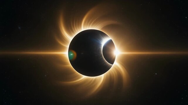 Total Solar Eclipse with Visible Corona in Space