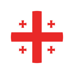 Obraz premium The Georgian flag features a large red cross on a white background with four smaller red crosses.