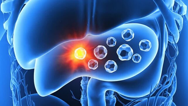 Medical Animation of Gallstones Formation in Human Gallbladder and Biliary Tract, Anatomical