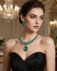 Sophisticated Emerald Jewelry Set for Evening Gala