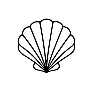 Seashell / Shellfish Flat Icon For Apps And Websites silhouette