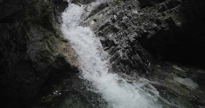 Slow Motion Tilt Up Zapata Falls Colorado