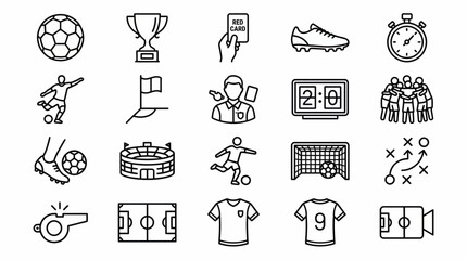 Fototapeta premium Soccer icons for sports editorial use