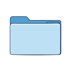 Empty Blue Folder for Organization and Office Storage