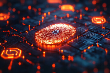 Glowing fingerprint pattern