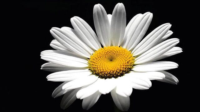 Daisy flower white isolated beautiful vibrant multiple daisy flowers contrast on black background