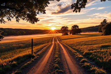 Fototapeta premium Path Through Morning Fields 
