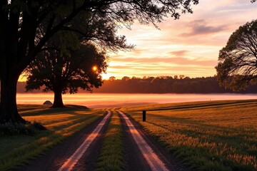 Fototapeta premium Path Through Morning Fields 