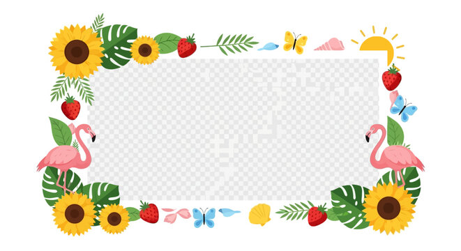 Spring Floral Frame with Flowers Easter Egg Vector Illustration Card Design