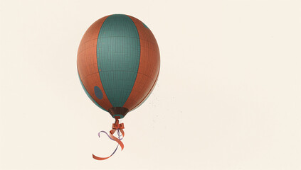 Obraz premium 淡い空の下でステンドグラス風の風船がふわりと浮く