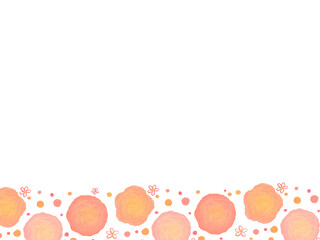 色鉛筆で描いたかわいい花のフレーム背景イラスト