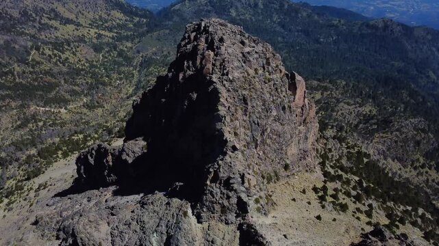 Aerial Drone Shot from Nevado de Colima Summit Revealing Ciudad Guzm&aacute;n and Expansive Horizon -1