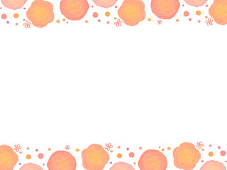 色鉛筆で描いたかわいい花のフレーム背景イラスト